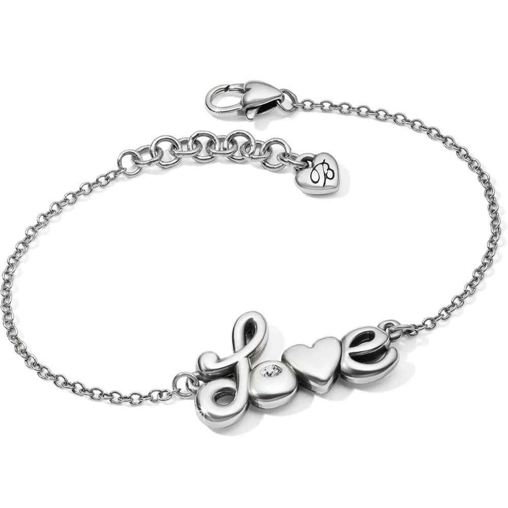 Brighton Love Letters Bracelet with Swarovski stone NEW with Brighton Print bag